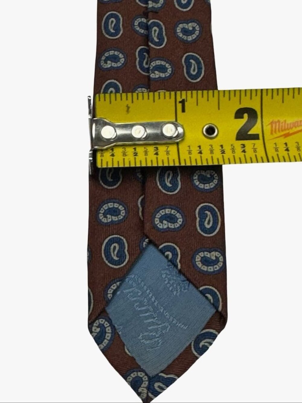 VTG Gucci Men's 100% Silk Neck Tie Red Geometric Pattern • Italy - Picture 7 of 8